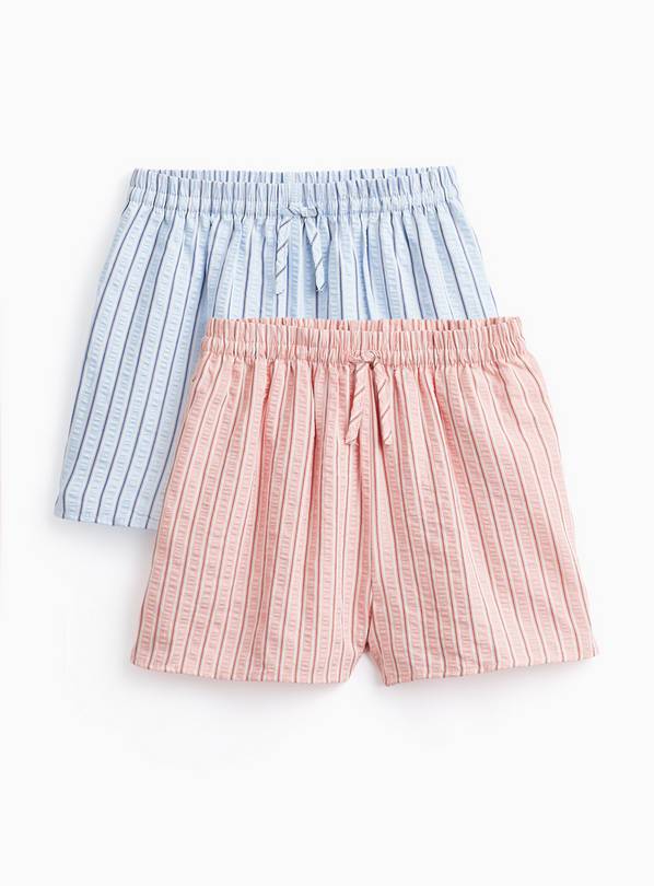 Pink & Blue Stripe Woven Shorts 2 Pack 6 years